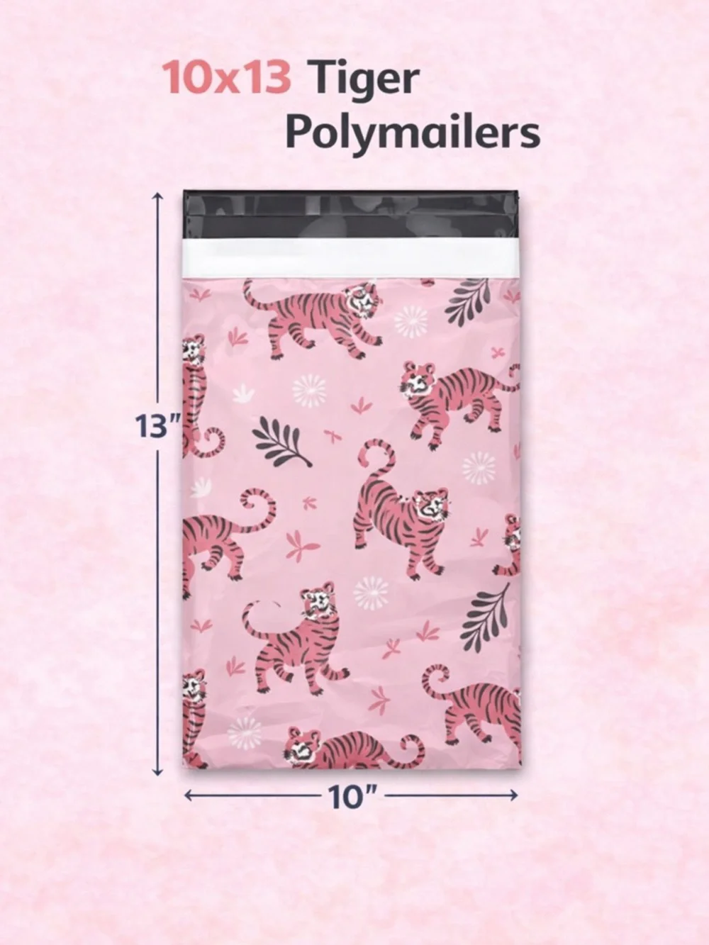25 Piece Tiger Polymailer 10x13 Pink Jungle Shipping Bags Boutique Packaging 🐅💕